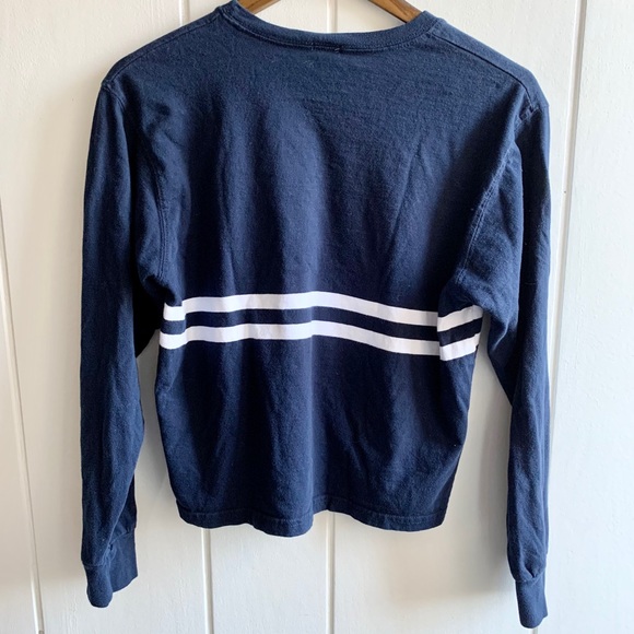 John Galt Navy + White Striped Cotton Long Sleeve - Picture 6 of 9